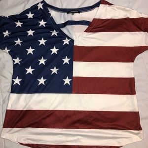 USA America Flag Striped Top